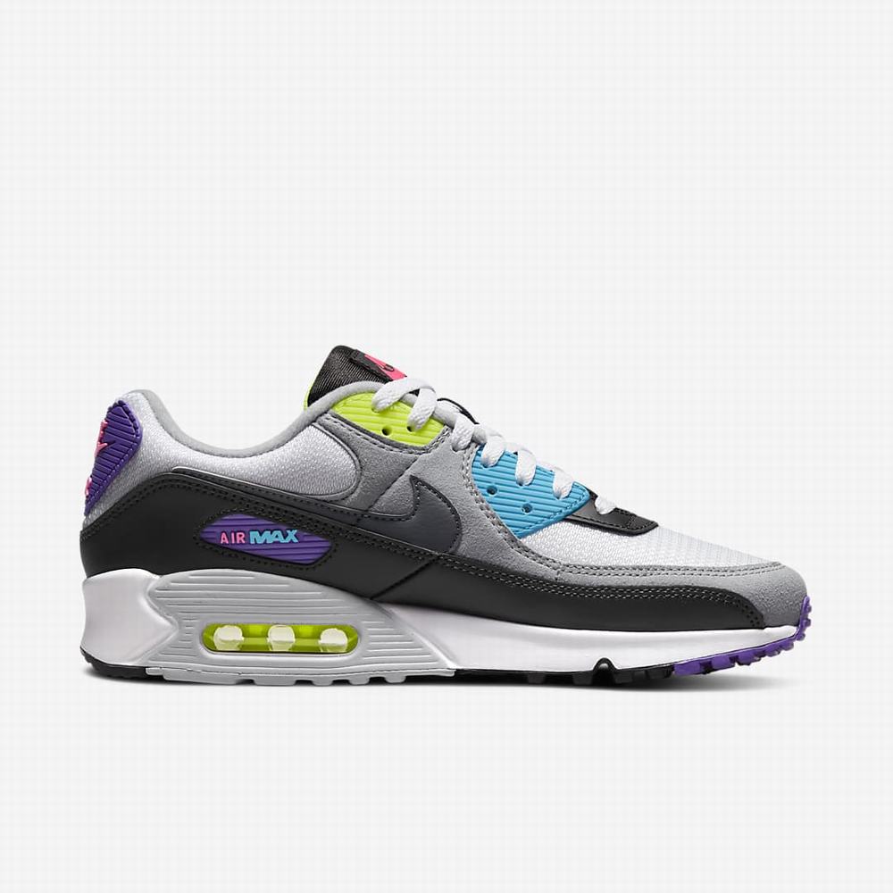 Tenisky Nike Air Max 90 Panske Biele Čierne Siva Tmavo Siva | SK853407