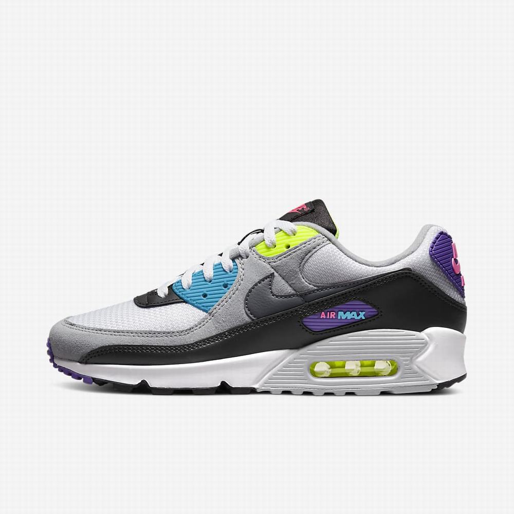 Tenisky Nike Air Max 90 Panske Biele Čierne Siva Tmavo Siva | SK853407