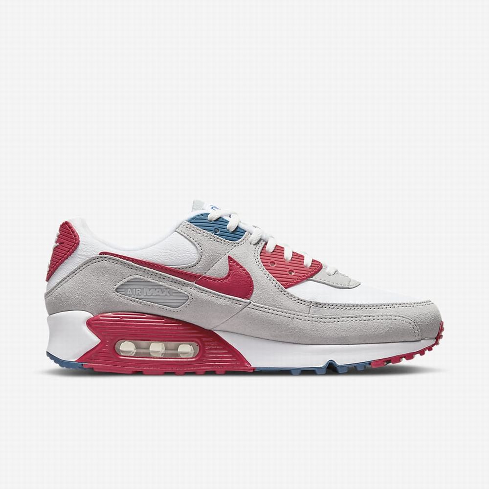 Tenisky Nike Air Max 90 Panske Svetlo Siva Biele Červené | SK185604