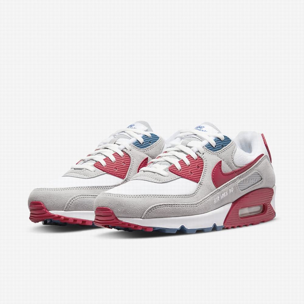 Tenisky Nike Air Max 90 Panske Svetlo Siva Biele Červené | SK185604