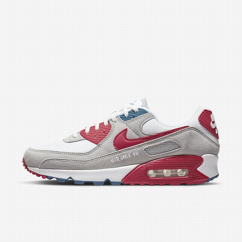 Tenisky Nike Air Max 90 Panske Svetlo Siva Biele Červené | SK185604