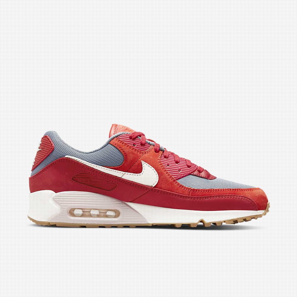 Tenisky Nike Air Max 90 Premium Panske Červené Siva Biele | SK407961