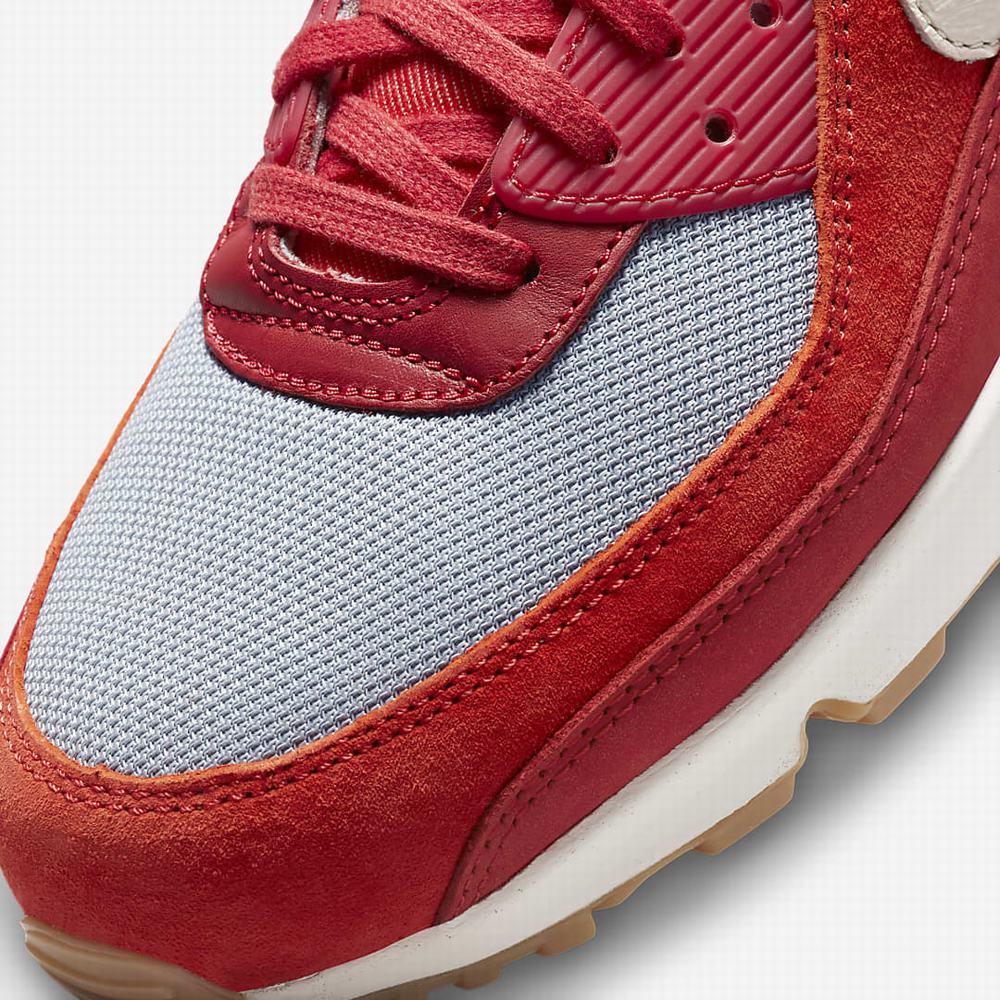 Tenisky Nike Air Max 90 Premium Panske Červené Siva Biele | SK407961