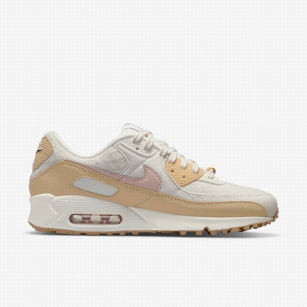 Tenisky Nike Air Max 90 SE Damske Béžové Biele Čierne Oranžové | SK093748