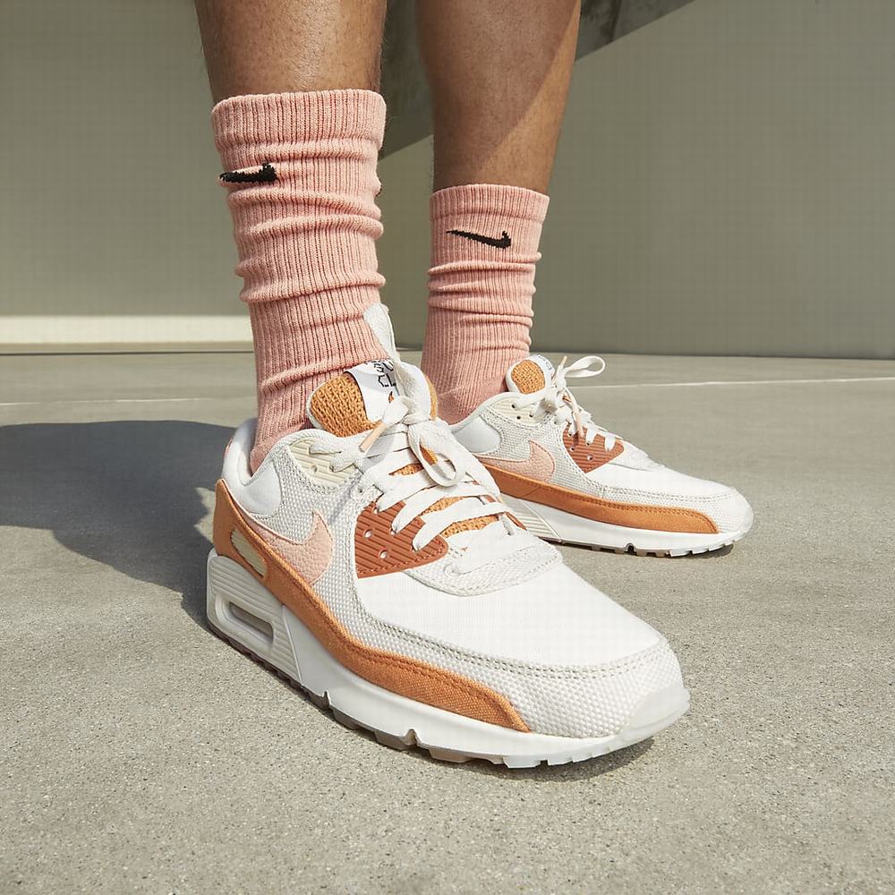 Tenisky Nike Air Max 90 SE Panske Béžové Svetlo Hnede Oranžové | SK975240