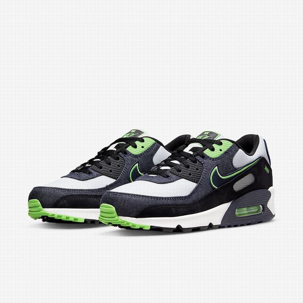 Tenisky Nike Air Max 90 SE Panske Čierne Krém Zelene Biele Obsidian | SK160342