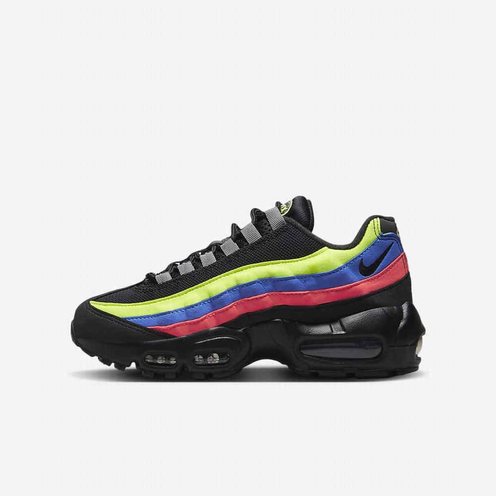 Tenisky Nike Air Max 95 Detske Čierne Modre Čierne | SK704529