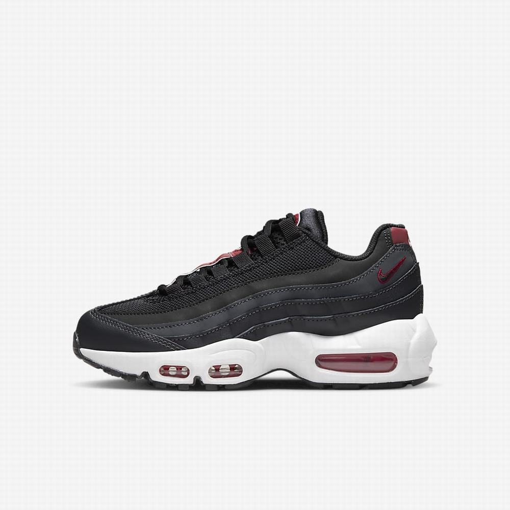 Tenisky Nike Air Max 95 Recraft Detske Tmavo Siva Červené Biele Čierne | SK196320