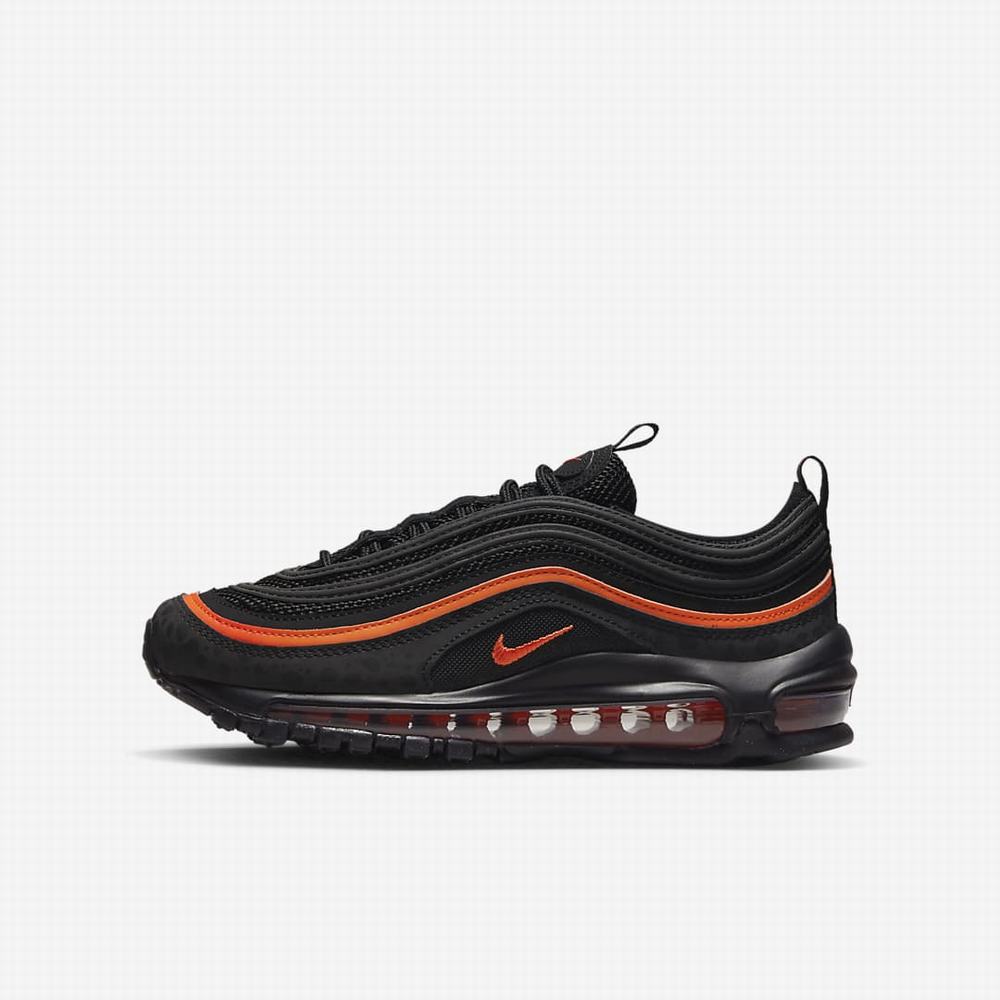 Tenisky Nike Air Max 97 Detske Čierne Oranžové Čierne | SK276159