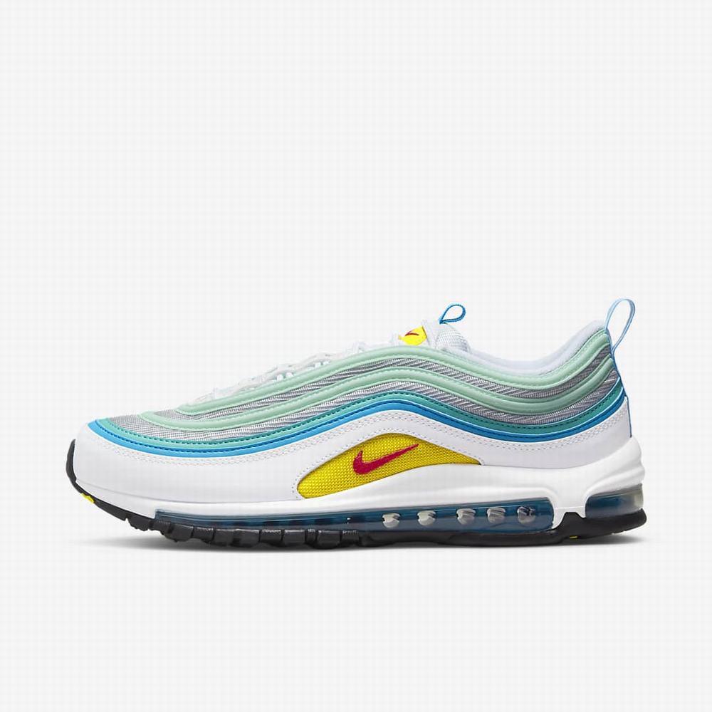 Tenisky Nike Air Max \'97 Panske Biele Modre Modre Svetlomodrá Tyrkysové Červené | SK530176