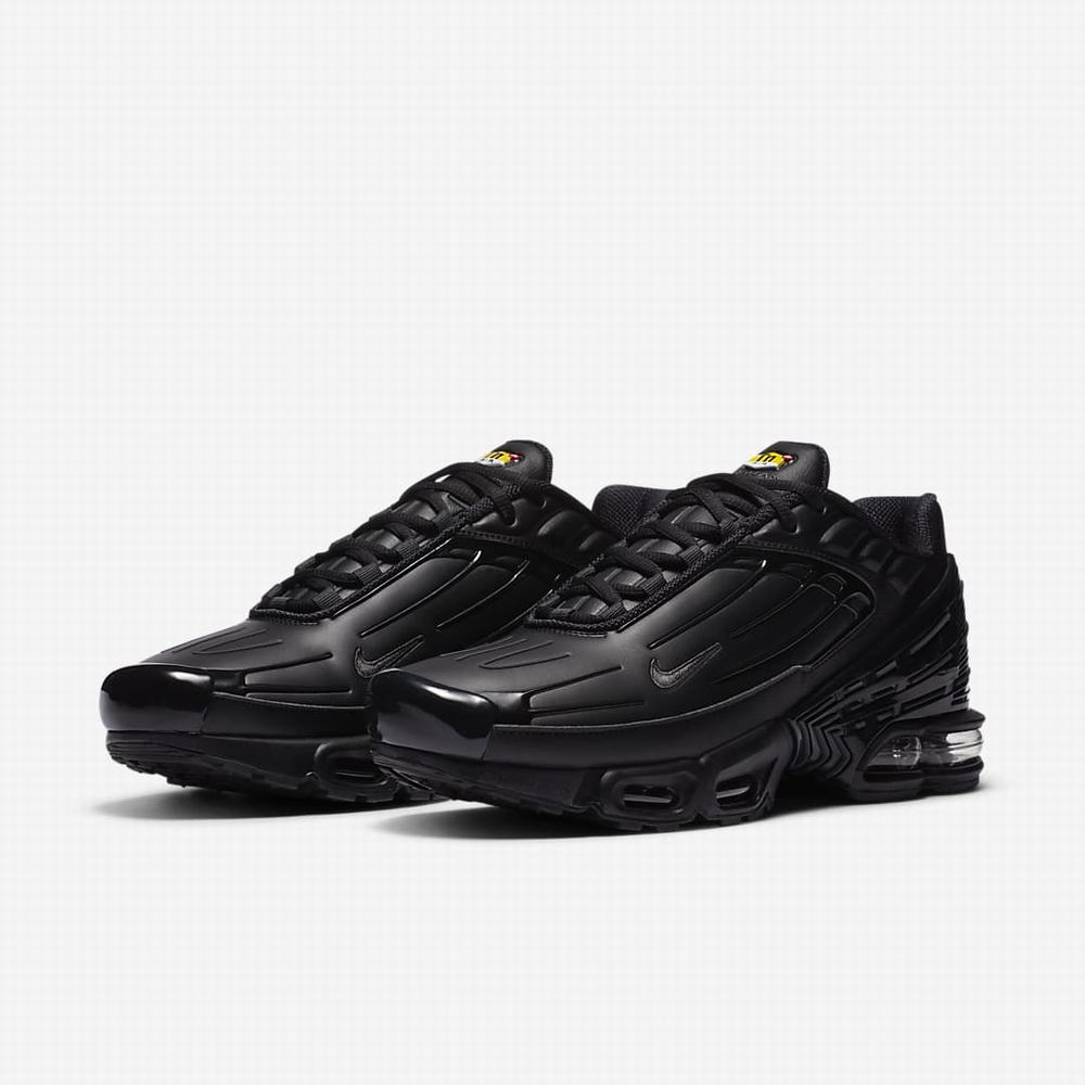 Tenisky Nike Air Max Plus 3 Leather Panske Čierne Tmavo Siva | SK631405