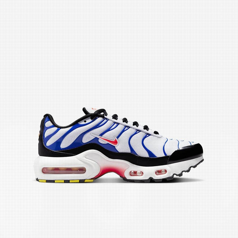 Tenisky Nike Air Max Plus Detske Biele Kráľovská Modrá Čierne Svetlo Červené | SK730519