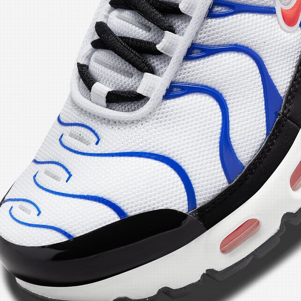 Tenisky Nike Air Max Plus Detske Biele Kráľovská Modrá Čierne Svetlo Červené | SK730519