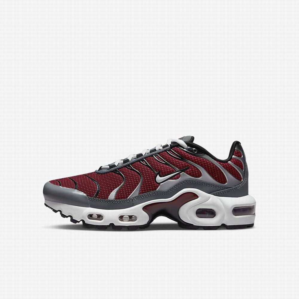 Tenisky Nike Air Max Plus Detske Červené Čierne Siva Biele | SK529437