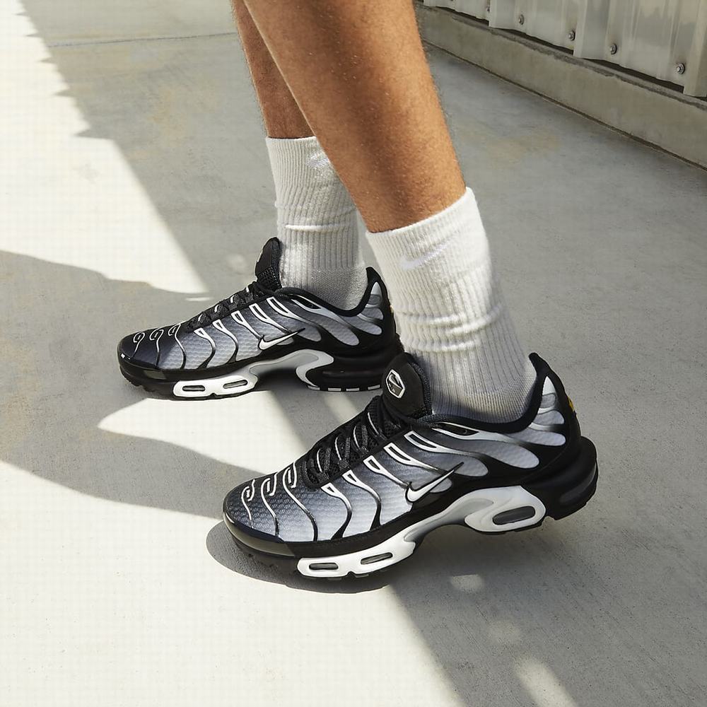 Tenisky Nike Air Max Plus Panske Čierne Metal Strieborne Biele | SK175836