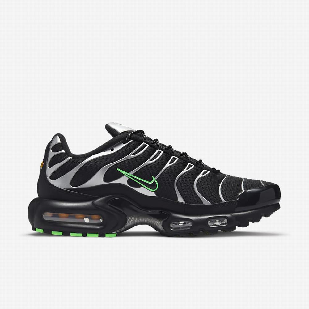 Tenisky Nike Air Max Plus Panske Čierne Zelene Metal Strieborne Čierne | SK325108