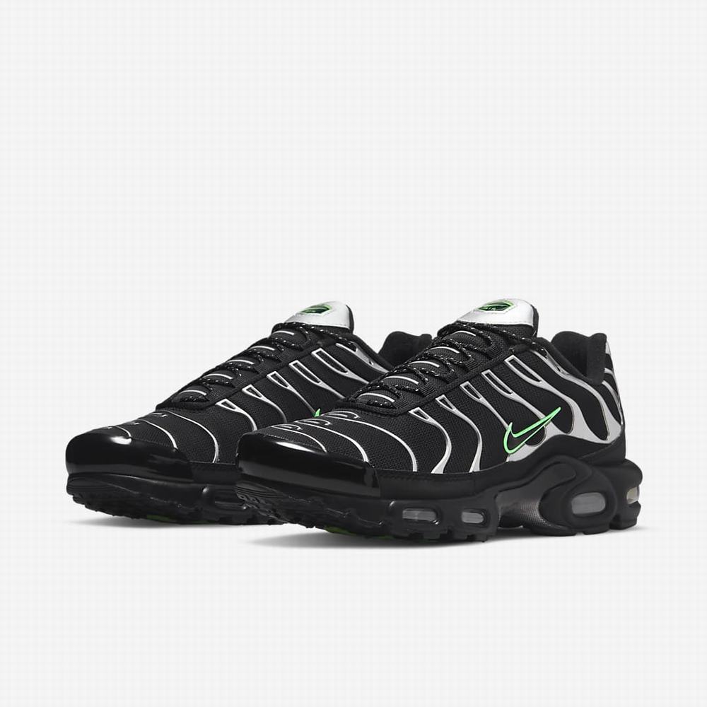 Tenisky Nike Air Max Plus Panske Čierne Zelene Metal Strieborne Čierne | SK325108