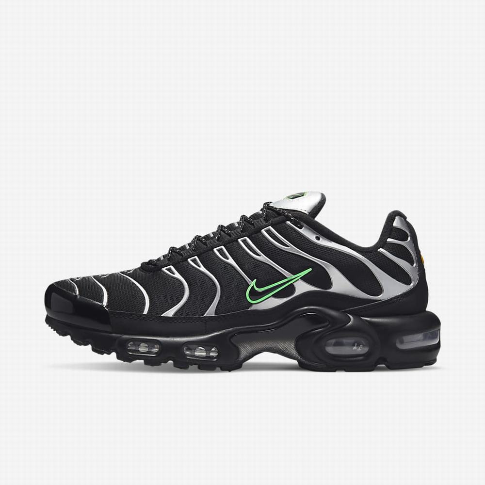 Tenisky Nike Air Max Plus Panske Čierne Zelene Metal Strieborne Čierne | SK325108