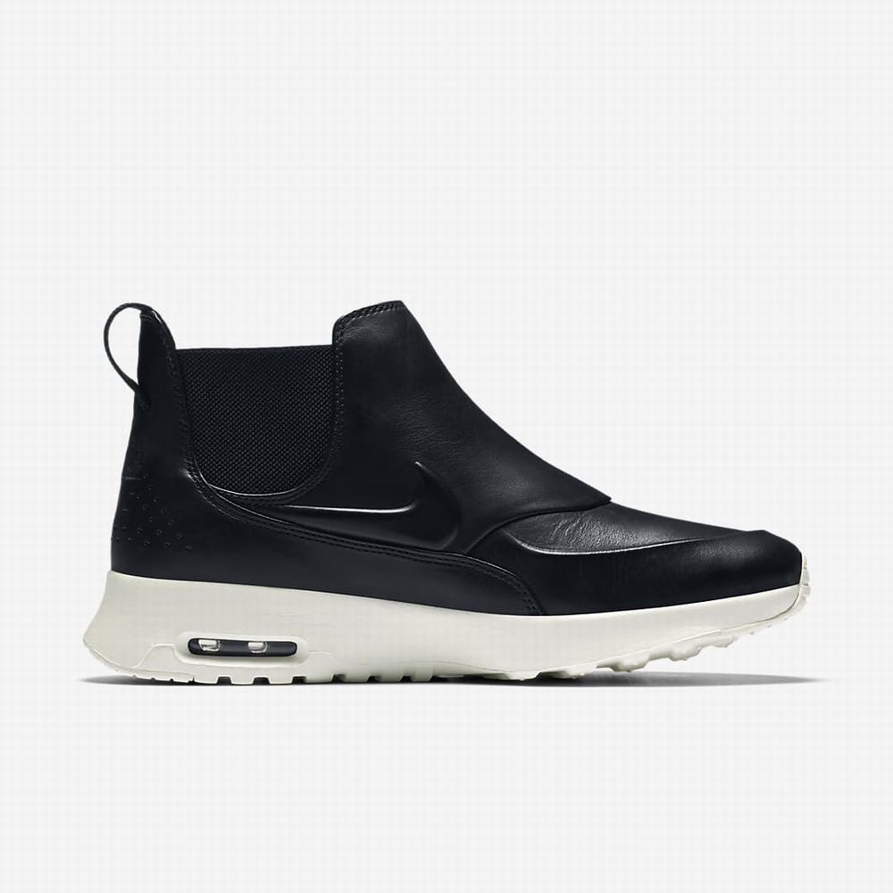 Tenisky Nike Air Max Thea Mid Damske Čierne Strieborne Čierne | SK503926