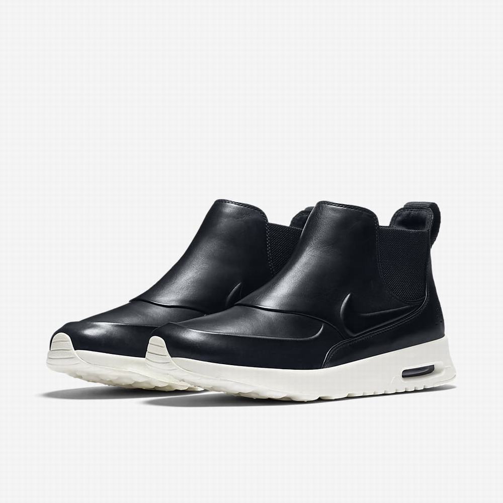 Tenisky Nike Air Max Thea Mid Damske Čierne Strieborne Čierne | SK503926