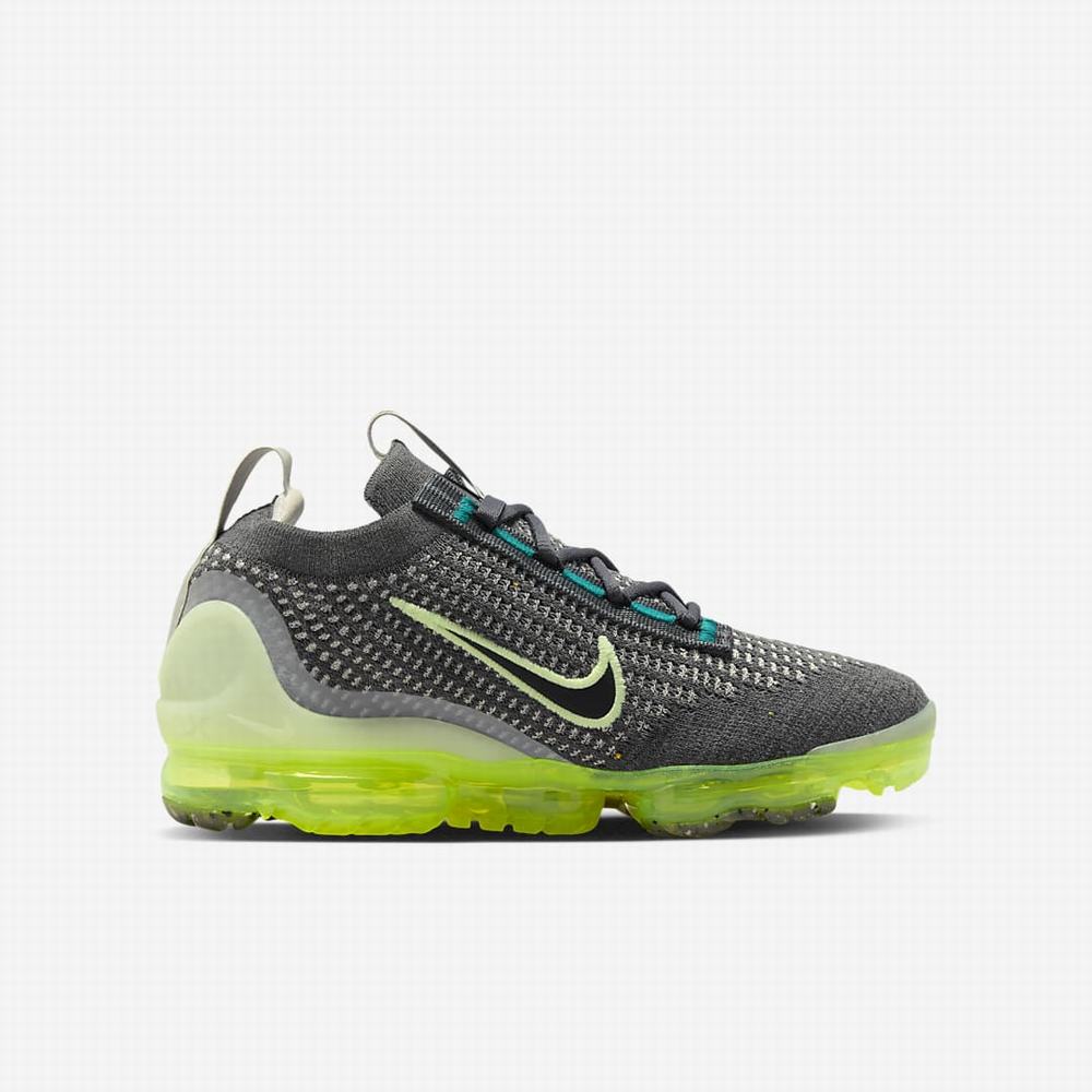 Tenisky Nike Air VaporMax 2021 FK Detske Tmavo Siva Čierne | SK290765