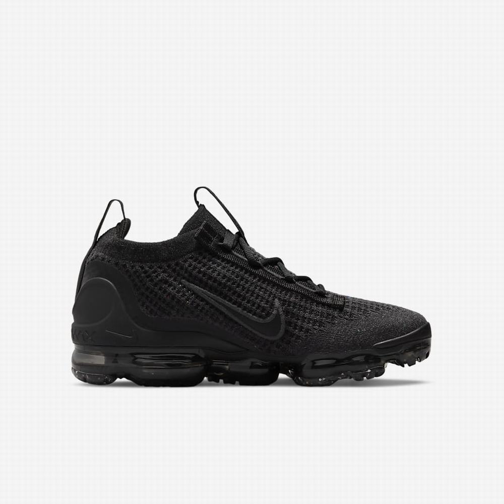 Tenisky Nike Air VaporMax 2021 FK Detske Čierne Tmavo Siva Čierne | SK582913