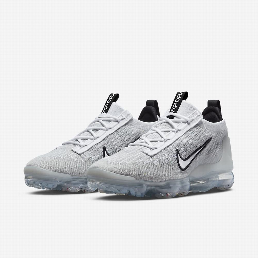 Tenisky Nike Air VaporMax 2021 FK Panske Biele Čierne Metal Strieborne Biele | SK032659