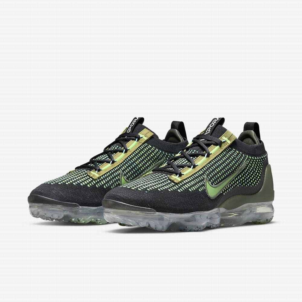 Tenisky Nike Air VaporMax 2021 FK Panske Čierne Hnedožltý Modre Svetlomodrá Tyrkysové | SK709342