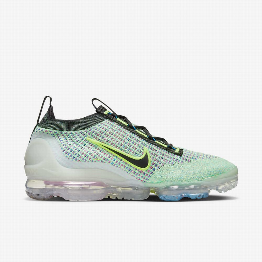 Tenisky Nike Air VaporMax 2021 Flyknit NN Panske Zelene Modre Metal Strieborne Čierne | SK847205