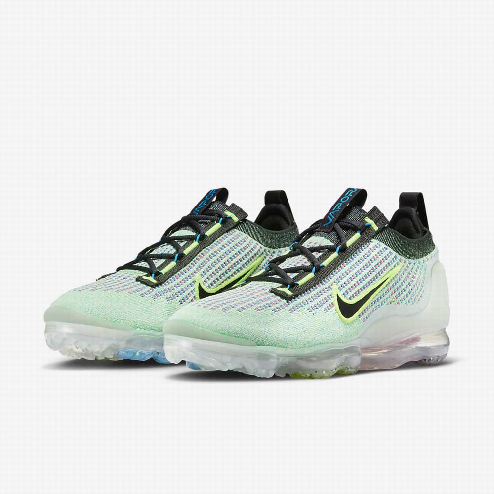 Tenisky Nike Air VaporMax 2021 Flyknit NN Panske Zelene Modre Metal Strieborne Čierne | SK847205