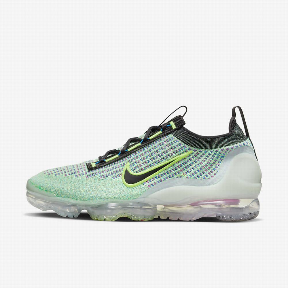 Tenisky Nike Air VaporMax 2021 Flyknit NN Panske Zelene Modre Metal Strieborne Čierne | SK847205