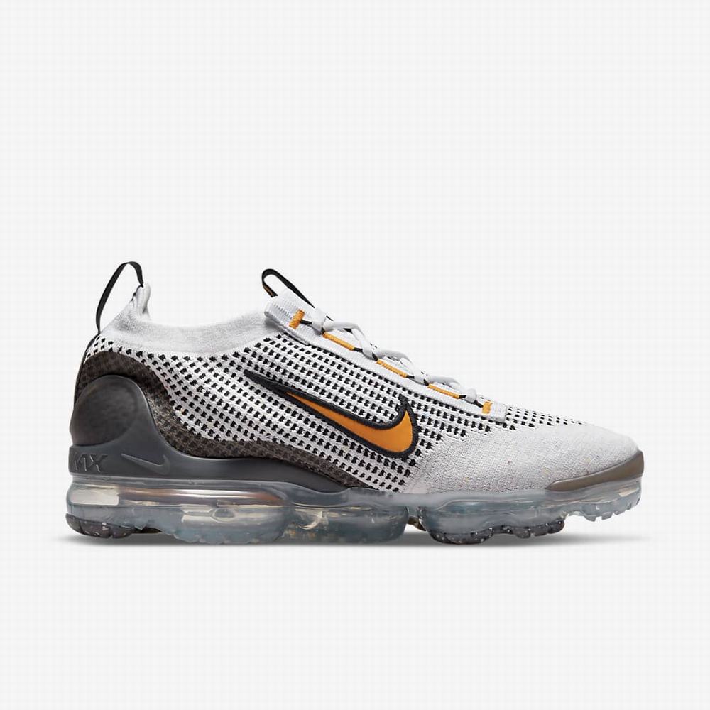 Tenisky Nike Air VaporMax 2021 Flyknit Panske Biele Čierne Tmavo Siva | SK384912