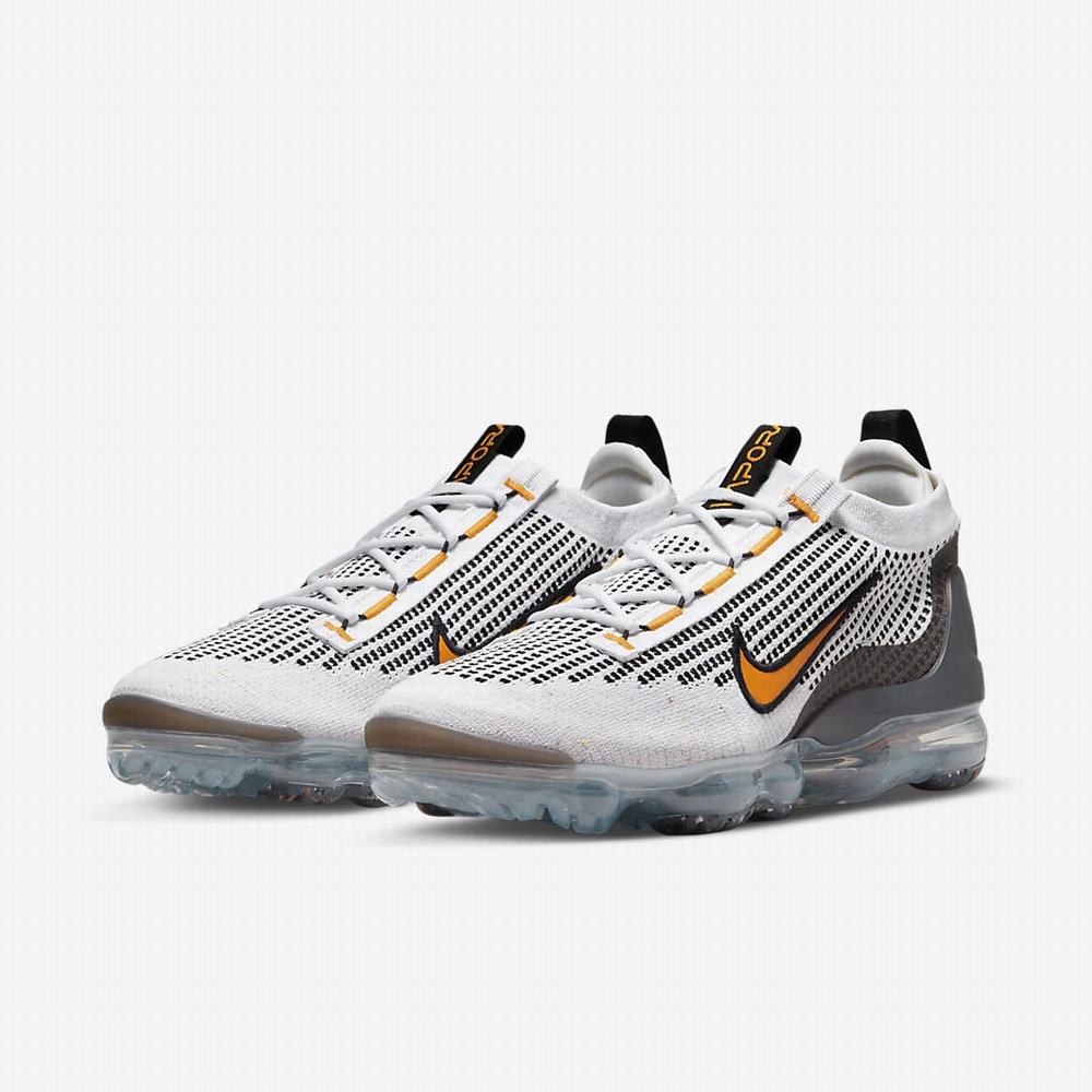 Tenisky Nike Air VaporMax 2021 Flyknit Panske Biele Čierne Tmavo Siva | SK384912