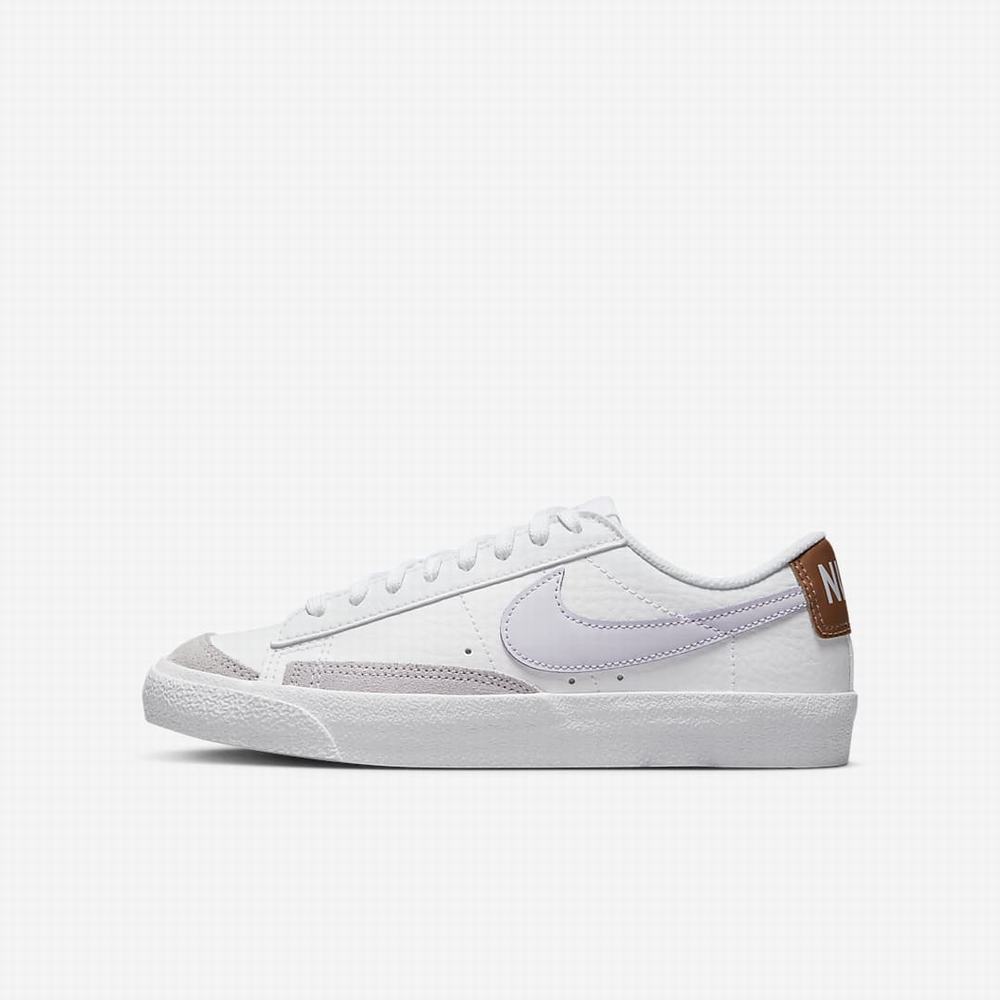 Tenisky Nike Blazer Low \'77 Detske Biele Metal Meď Metal Strieborne Nachový | SK150794