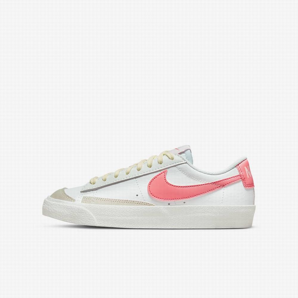 Tenisky Nike Blazer Low \'77 Detske Biele Ruzove | SK874692