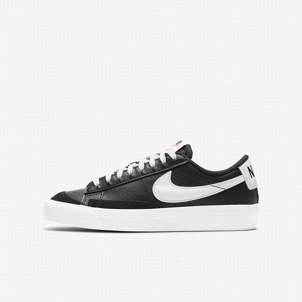 Tenisky Nike Blazer Low \'77 Detske Čierne Biele | SK246087