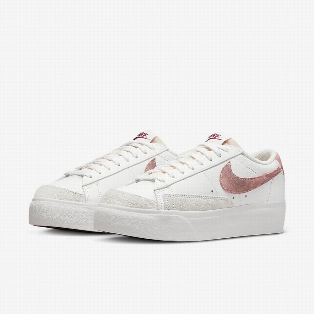 Tenisky Nike Blazer Low Platforme Damske Biele Oranžové | SK621357