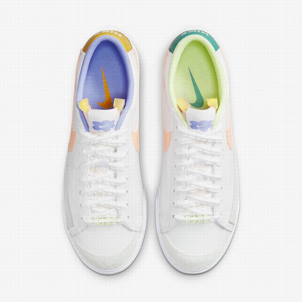 Tenisky Nike Blazer Low Platforme Damske Biele Svetlo Zelene Krém | SK659320