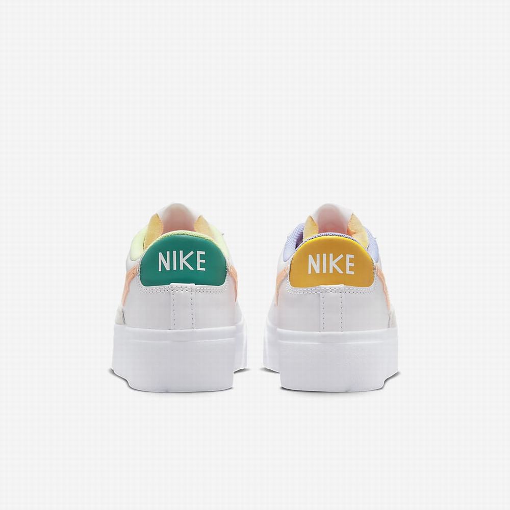 Tenisky Nike Blazer Low Platforme Damske Biele Svetlo Zelene Krém | SK659320