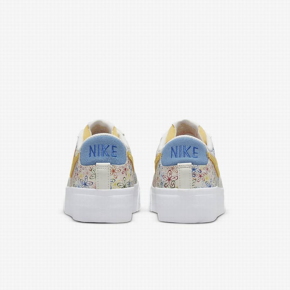 Tenisky Nike Blazer Low Platforme Damske Béžové Kráľovská Modrá Modre | SK962310