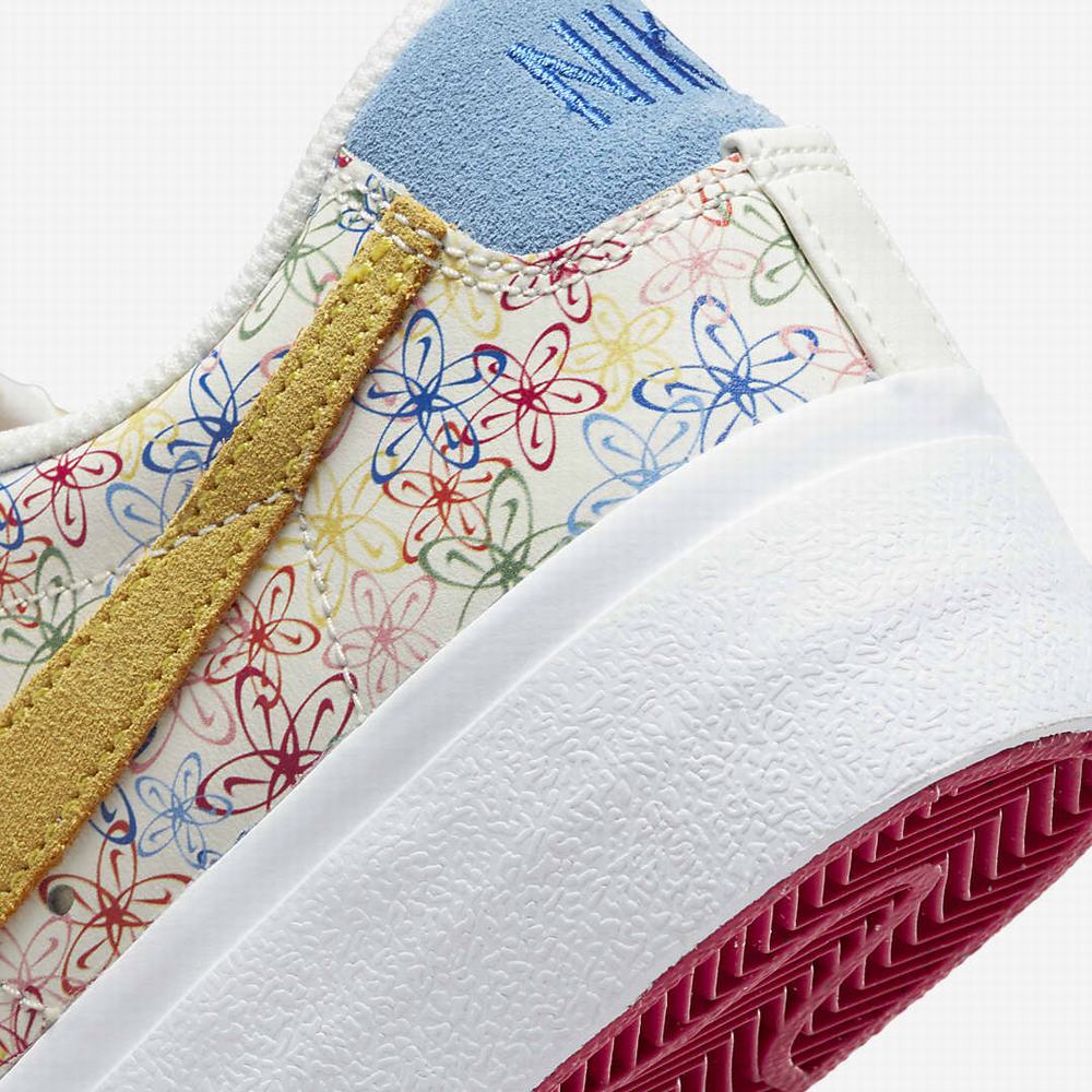 Tenisky Nike Blazer Low Platforme Damske Béžové Kráľovská Modrá Modre | SK962310