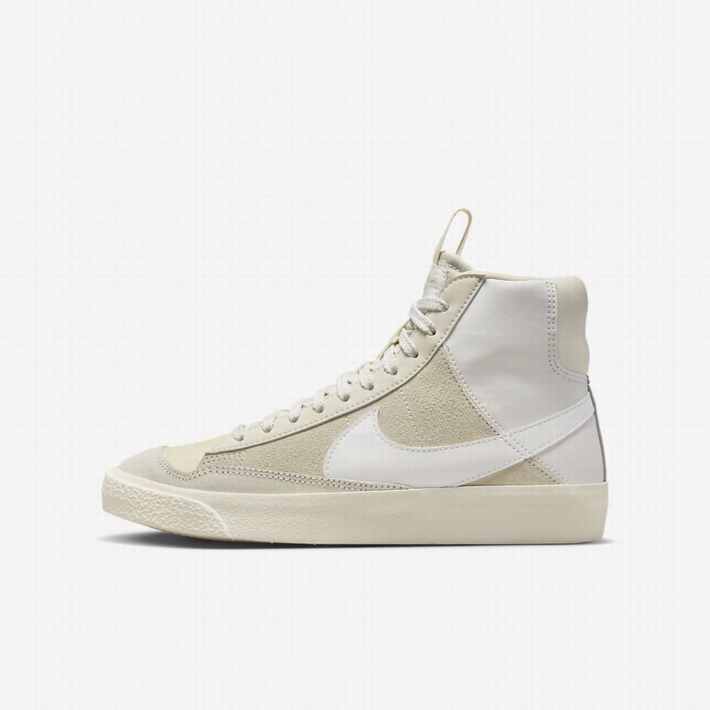 Tenisky Nike Blazer Mid \'77 D Detske Biele Svetlo Krém Biele | SK978051