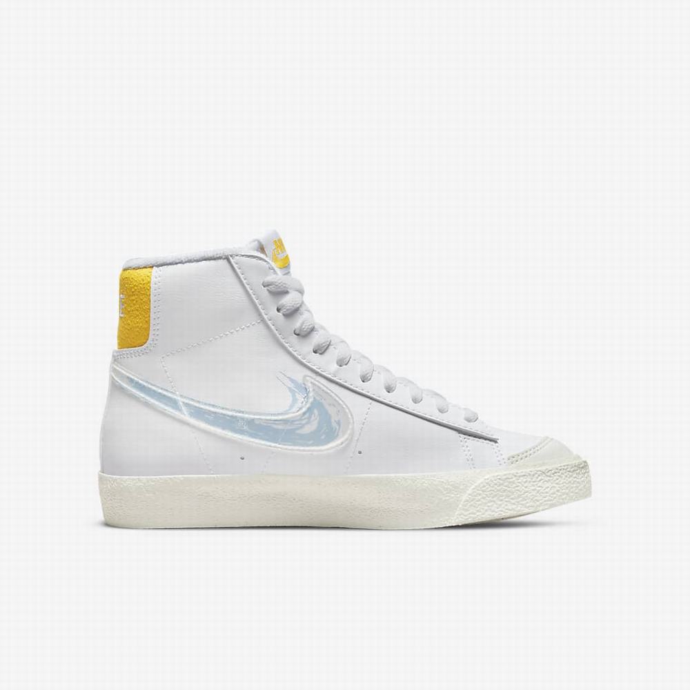 Tenisky Nike Blazer Mid '77 Detske Biele Kráľovská Modrá | SK102498