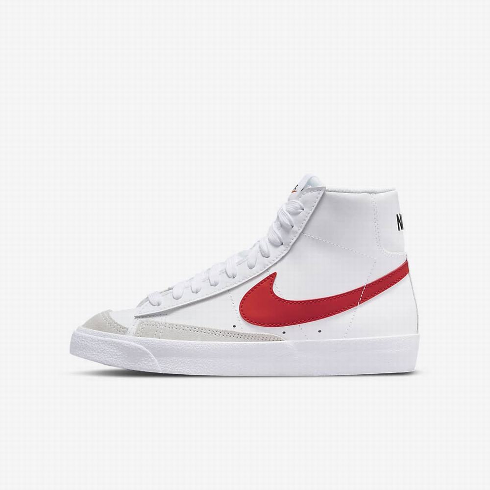 Tenisky Nike Blazer Mid \'77 Detske Biele Modre Čierne Červené | SK398015