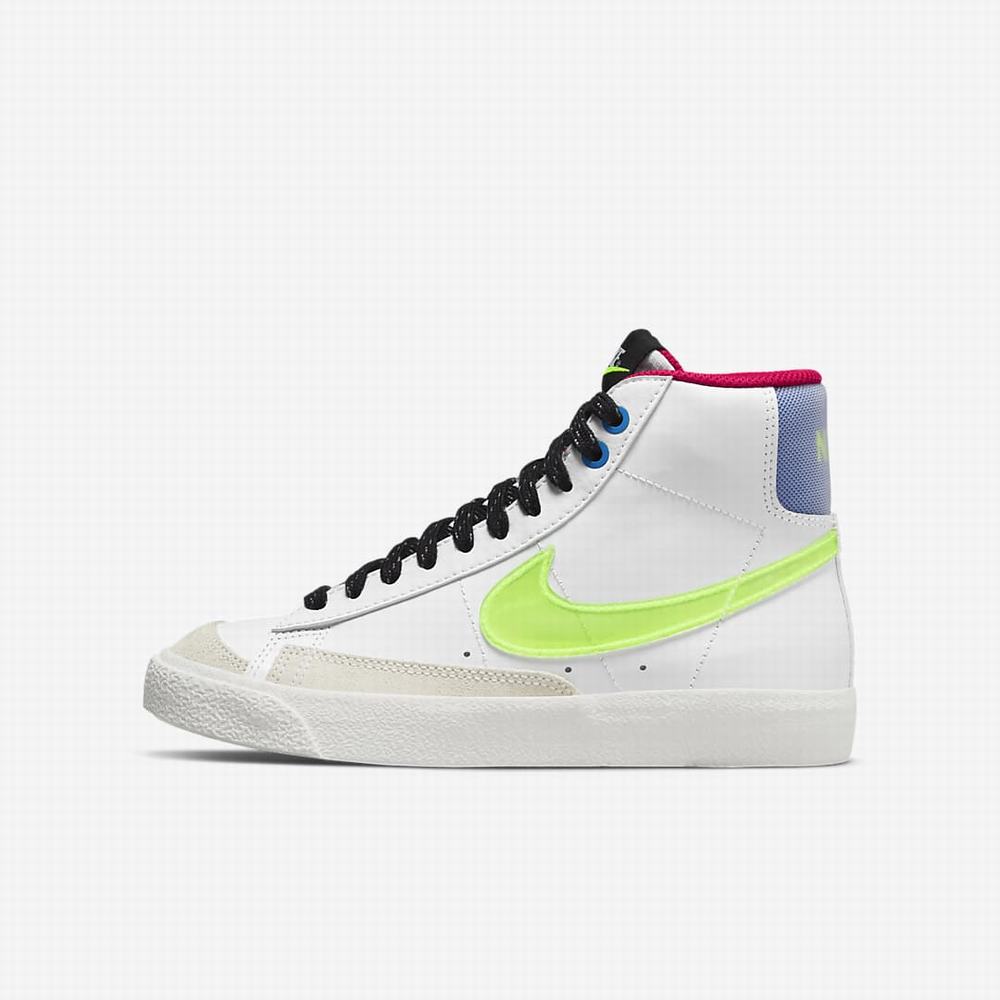 Tenisky Nike Blazer Mid \'77 Detske Biele Kráľovská Modrá | SK548916