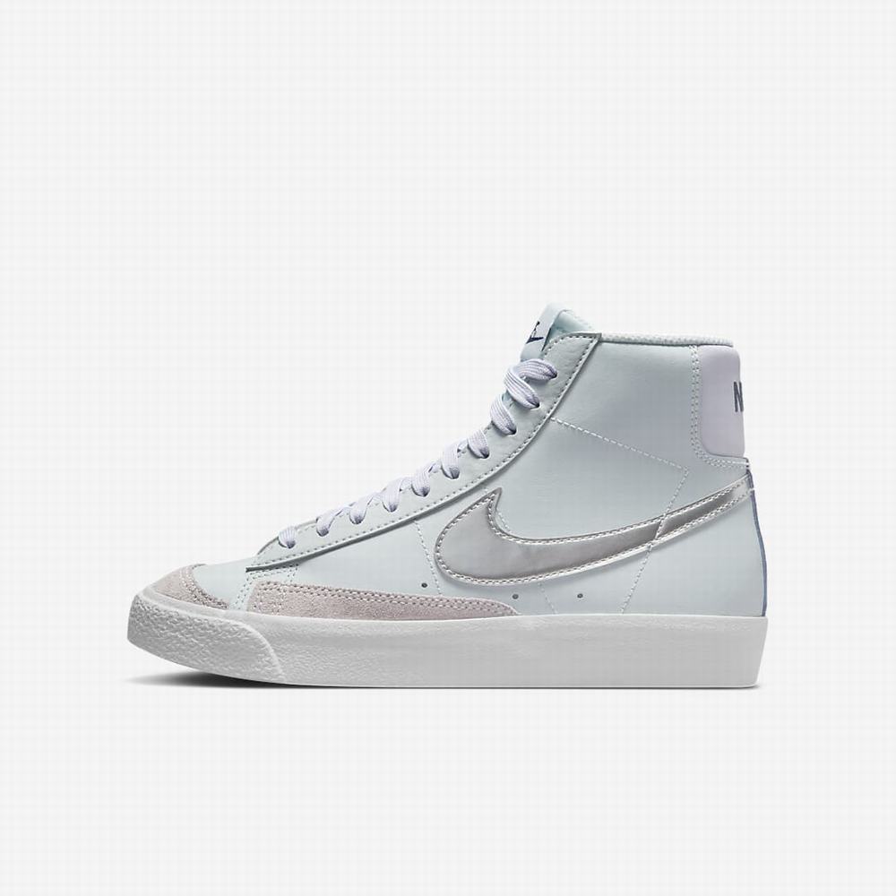 Tenisky Nike Blazer Mid \'77 Detske Platina Nachový Modre Metal Strieborne | SK694108