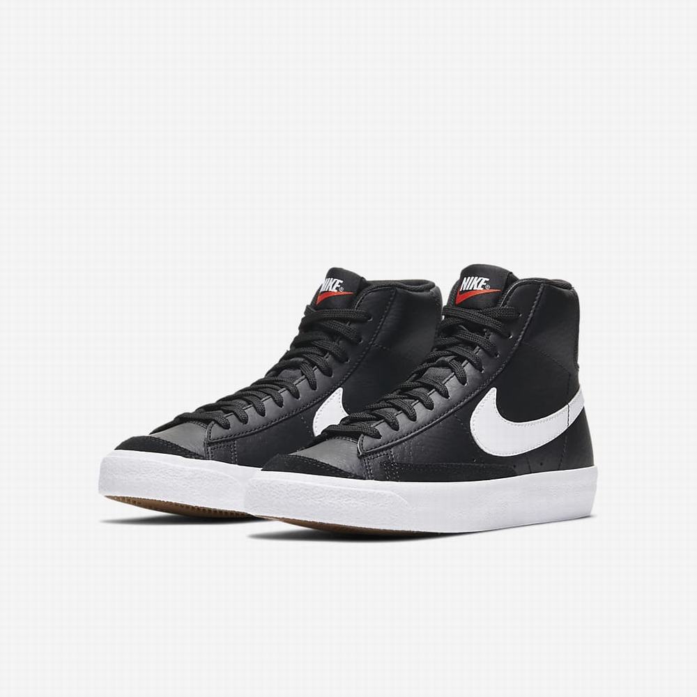 Tenisky Nike Blazer Mid '77 Detske Čierne Biele Oranžové | SK180546