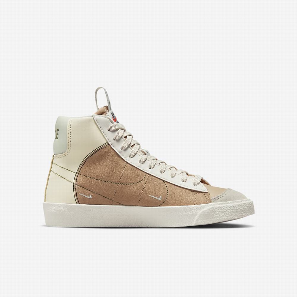 Tenisky Nike Blazer Mid '77 SE Dance Detske Hnede Svetlo Strieborne Olivovo Zelená | SK697385