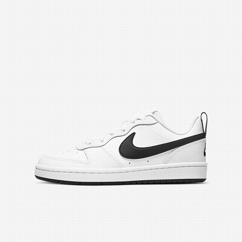 Tenisky Nike Court Borough Low 2 Detske Biele Čierne | SK682734