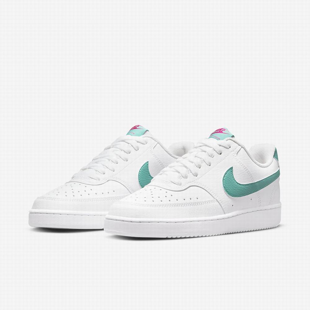 Tenisky Nike Court Vision Low Damske Biele Ruzove Modre Svetlomodrá Tyrkysové | SK329416